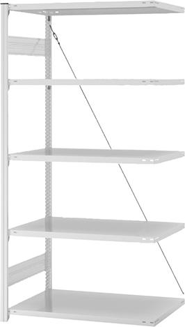 Anbauregal, 5 BD 2000x600x1000, hellgrau