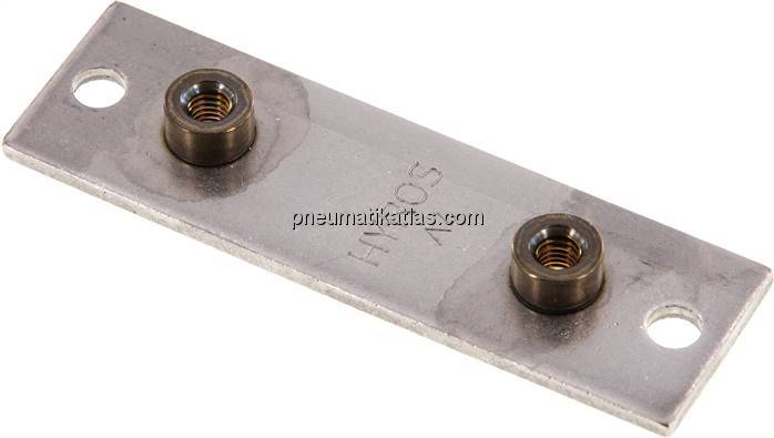 verlängerte Anschweißplatte mit Befestigungsbohrungen, Edelstahl, Baugröße 5, le