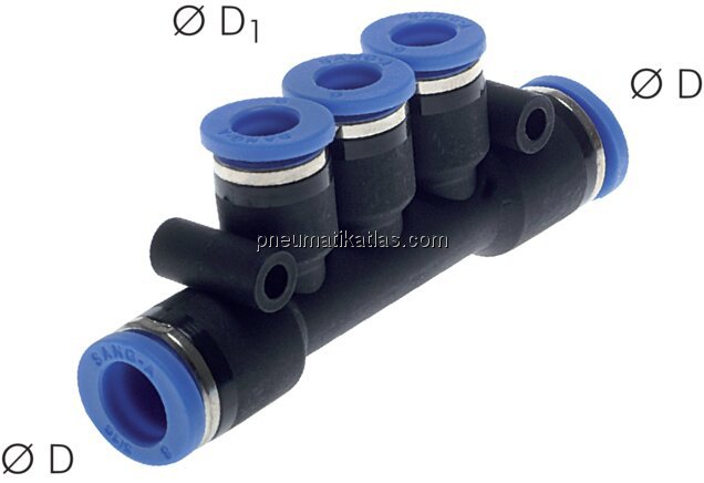 Exemplarische Darstellung: T-Mehrfachverteiler mit