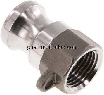 Kamlock-Stecker (A) Rp 1/2"(IG), Edelstahl (1.4408)