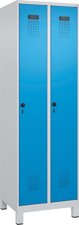 Spind Evolo PLUS 2 Abteile H1950xB600xT500mm RAL7035/RAL5012 /F/7035