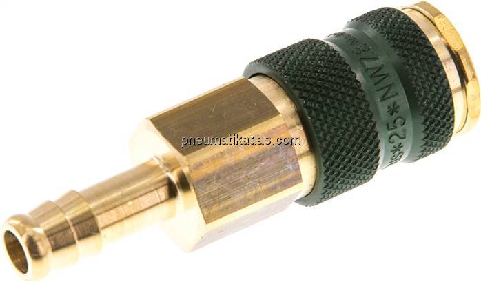 Kupplungsdose (NW7,2) 9 (3/8")mm Schlauch, grün, Kreis Ø 12,5 mm