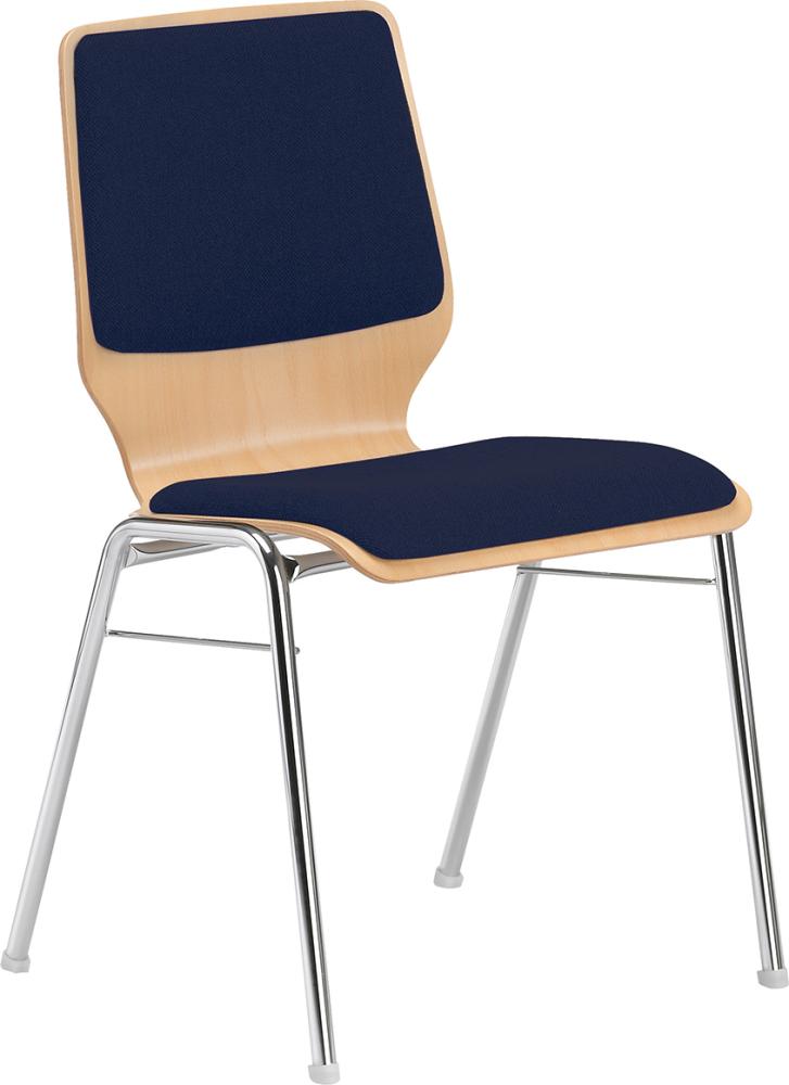 Mehrzweckstuhl Buche m. 2 Polster dunkelblau