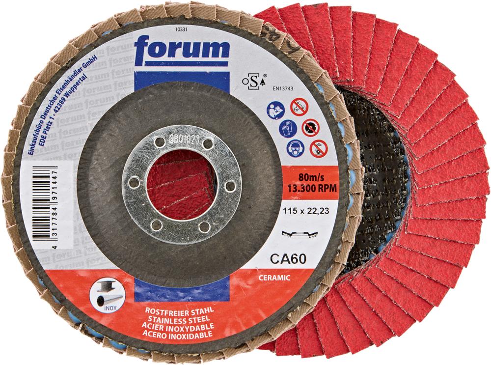 Fächerschleifscheibe 115mm, gewölbt, CA 60 FORUM