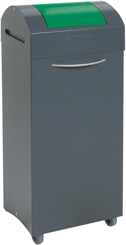 Wertstoffbeh. 75 l grau/grün, 975x380x320mm stumpf