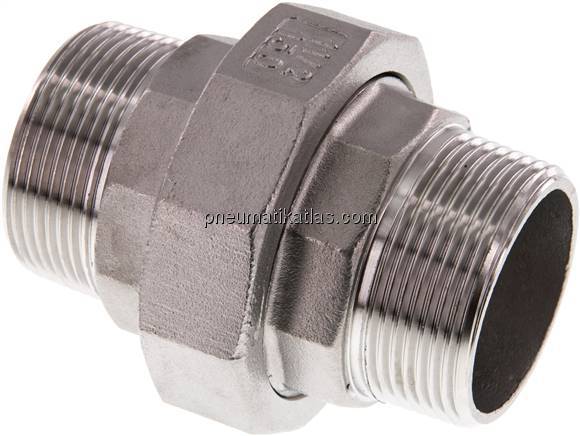 Doppelnippel trennbar R 1-1/2" flach dichtend,1.4408