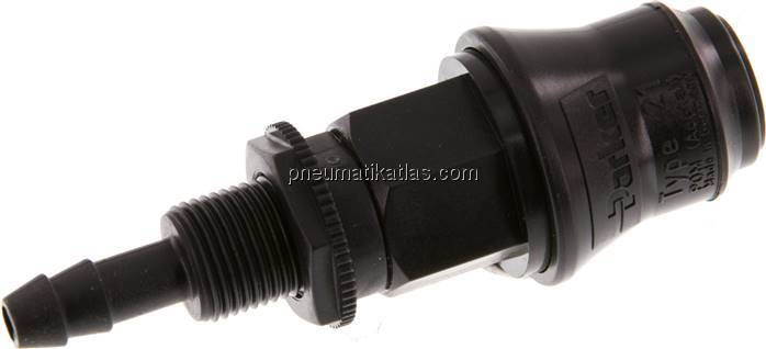 Schott-Kupplungsdose (NW5) 6 (1/4")mm Schlauch, POM