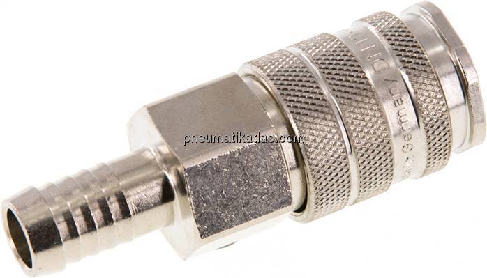 Kupplungsdose (NW10) 13 (1/2")mm Schlauch, Messing vernickelt