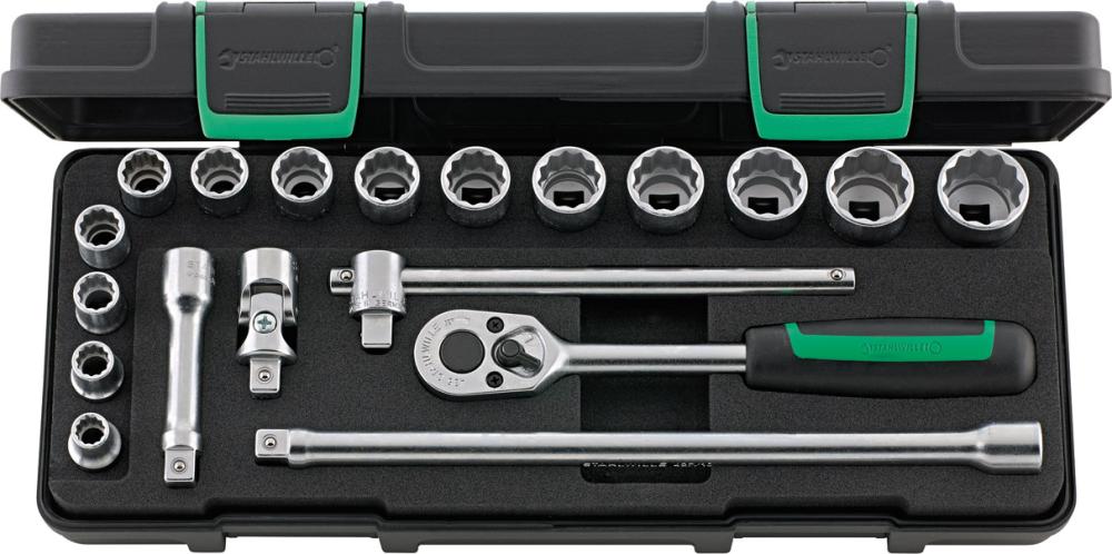 Steckschlüssel-Garnitur 3/8" 45/14/5I KN 19-teilig Stahlwille