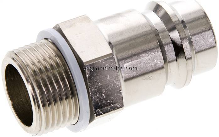 Kupplungsstecker (NW19) G 3/4"(AG), Messing vernickelt