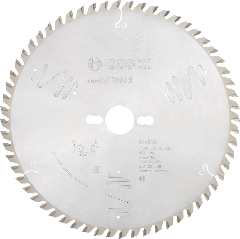 HM-Kreissägeblatt 250x3,2/3,2x30 60Z WBoschVE à 1 Stück Expert f. Wood Tischsägen