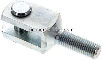 Gabelkopf, mit Bolzen, Außengewinde M 20, Stahl verzinkt