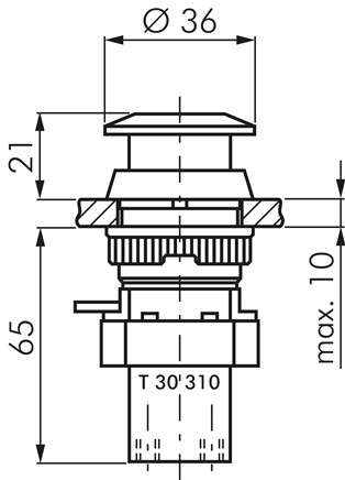 Zeichnung: 3/2-Wege Pilztasterventil