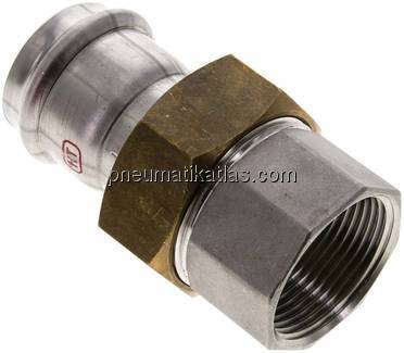 Pressfitting, Verschraubung flachd., 35mm / Rp 1-1/4"(IG)