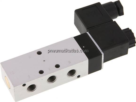5/2-Wege Magnetventil, G 1/8", Feder, 230 V AC, Standard
