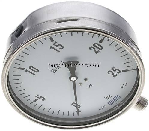 Chemie-Manometer senkrecht, 160mm, 0 - 25 bar