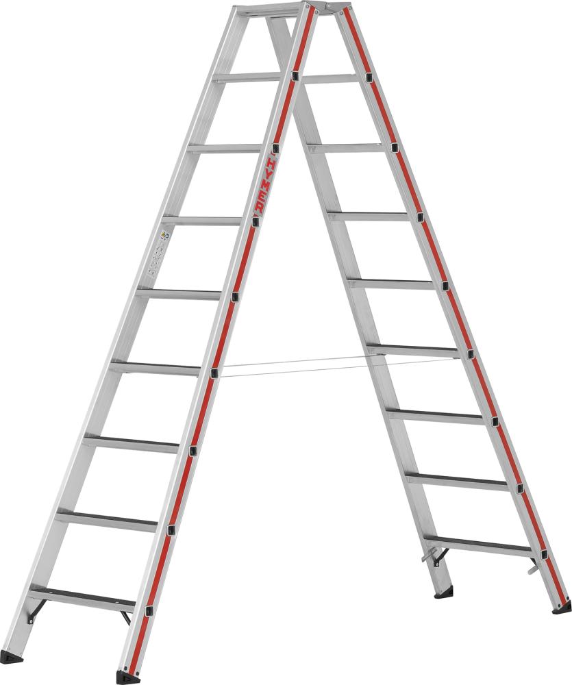 Stufenstehleiter R13 beidseitig begehbar 2x9 StufenLänge 2,28 m