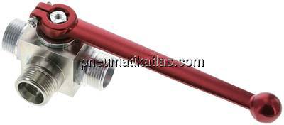 Hochdruck-3-Wege Kugelhahn, T-Bohrung, 20 S (M30x2), 0 - 400bar