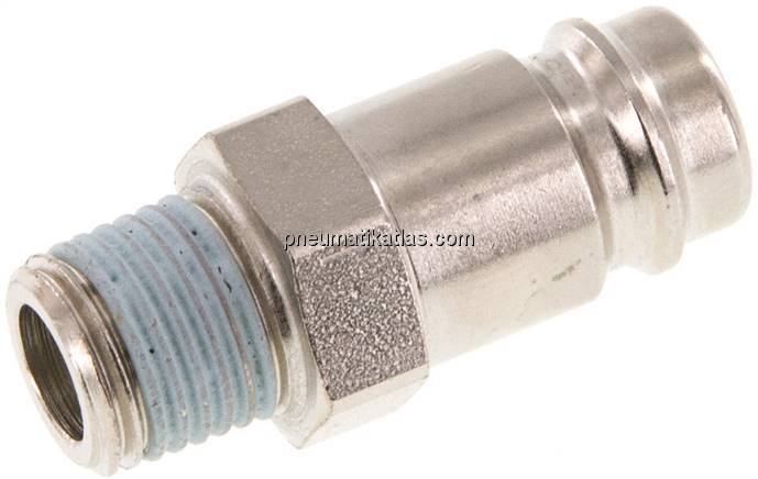 Kupplungsstecker (NW10) R 1/4"(AG), Stahl gehärtet & vernickelt