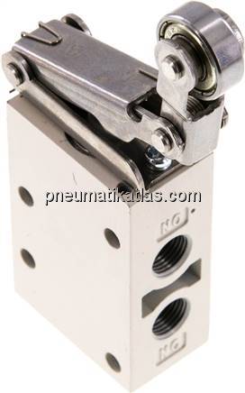 3/2-Wege Endschalter G 1/8", Leerrücklaufrolle, Rolle aus Stahl (kugelgelagert)