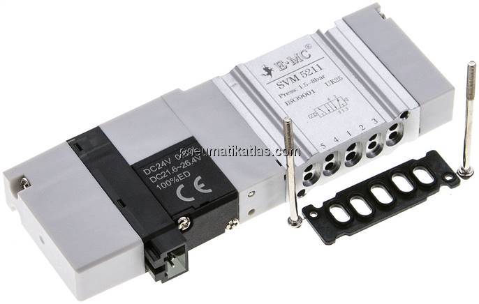 Magnetventil für S1V, 5/2-Wege mit Luftfederrückstellung (monostabil)