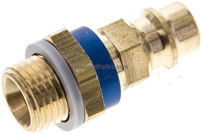 Kupplungsstecker (NW7,2) G 1/4"(AG), blau, Sechseck SW12