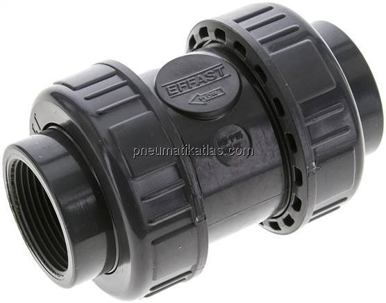 Rückschlagventil, PVC-U / FKM, Rp 1-1/4"