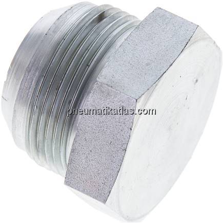 HD-Verschlussstopfen UN 1-5/8"-12(JIC), Stahl verzinkt