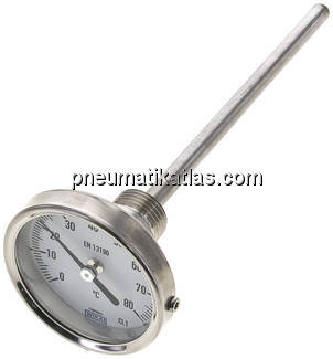 Bimetallthermometer, waagerecht D63/0 bis +80°C/160mm