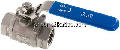 Edelstahl-Kugelhahn, G 1", 0 - 130bar