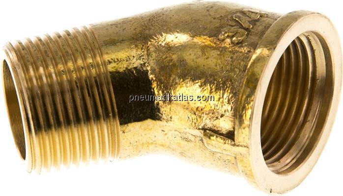 45°-Einschraubwinkel Rp 3/4"(IG)-R 3/4"(AG), Messing