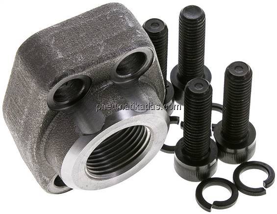 Flanschverschraubung 3/4"-SAE (6000 PSI), G 3/4" (IG)