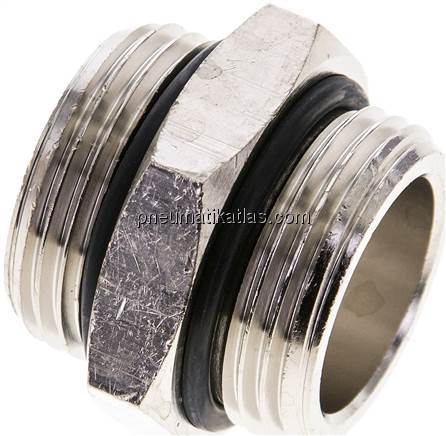 Doppelnippel G 1"-G 1", Messing vernickelt (Elastomerdichtung)