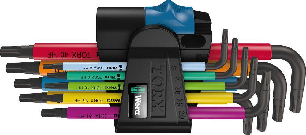 Winkelschraubendreher- Satz lang 9-teilig T8-T40 Halfefunktion Color Wera