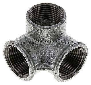 Winkelverteiler 3x Rp 1" (IG), Temperguss verzinkt