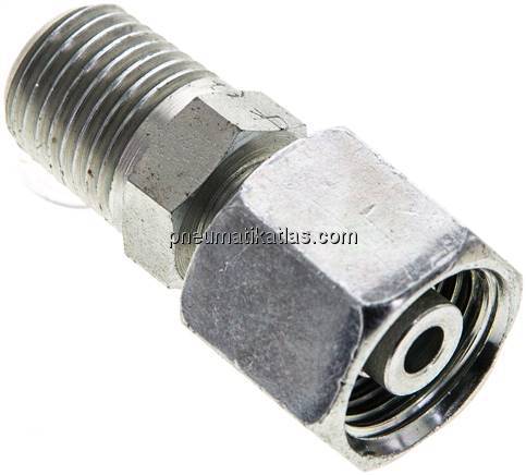 Einstellb. Schneidringverschr. 8 S-NPT 1/4", Stahl verzinkt