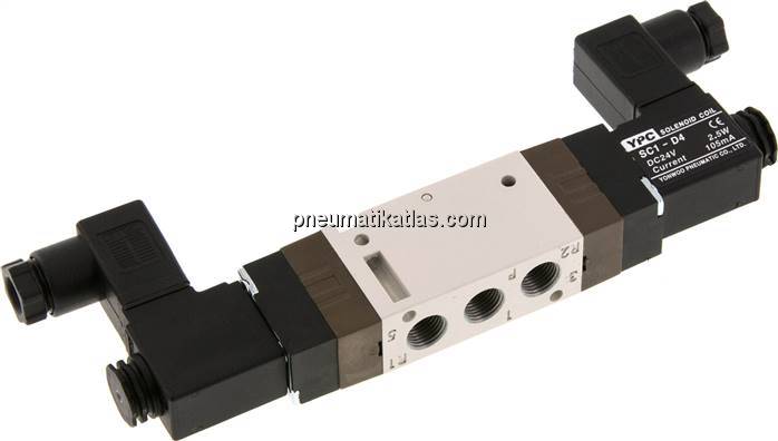 5/2-Wege Magnetventil, G 1/8", Impulsventil, 230 V AC