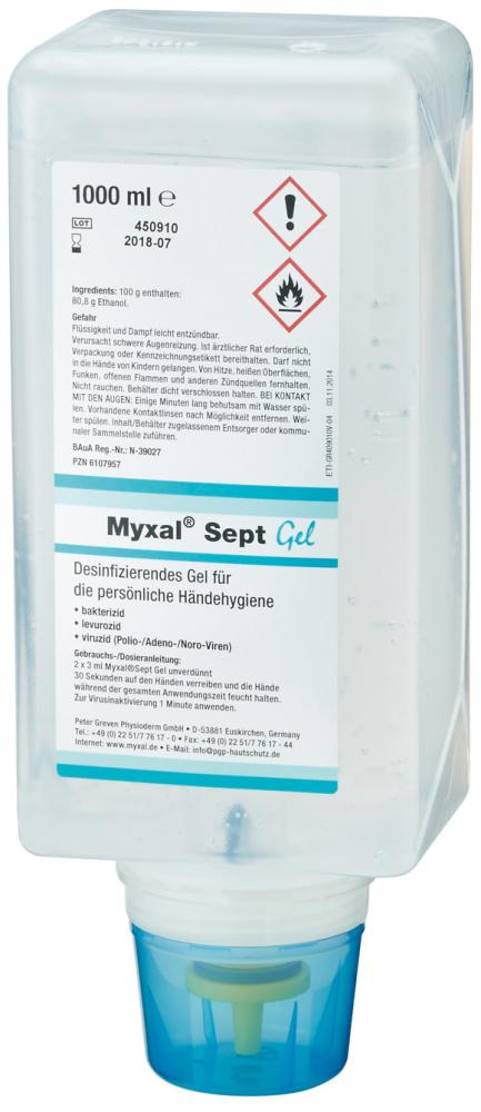 Händedesinfektion Myxal Sept Gel,1000 ml Variofl.GREVEN