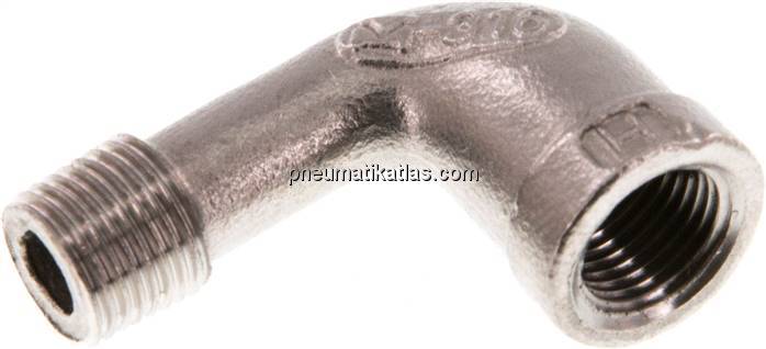 90°-Einschraubwinkel Rp 1/8"(IG)-R 1/8"(AG), 1.4408