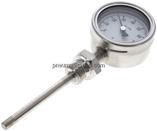 Bimetallthermometer, senkrecht D63/0 bis +80°C/100mm