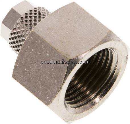 Aufschraub-Verschraubung G 3/8"-6x4mm, Messing vernickelt