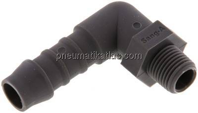 Winkel-Gewindetülle R 1/8"-9 (3/8")mm, PA 6