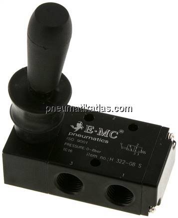 3/2-Wege Handhebelventil, Federrückstellung, G 1/4"