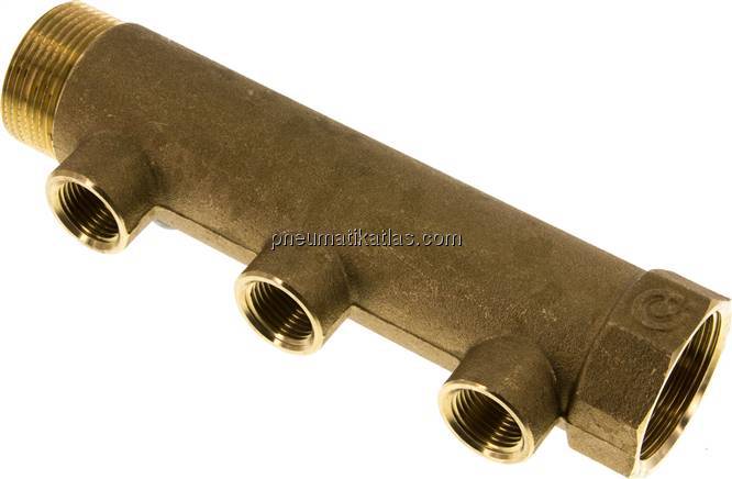 Verteilerrohr G 1-1/4"(IG/AG), Abgang 3x G 1/2" (IG)