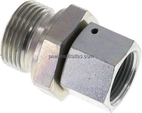 Einstellb. Einschraubverschr. 60°Keg.(G 3/4")-G 1"(AG)