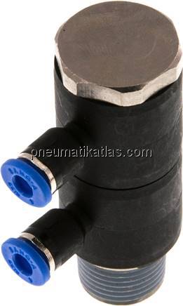 Steck-Mehrfachverteiler, 2-fach R 3/8"-4mm, IQS-Standard