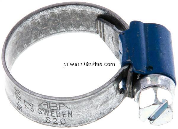 9mm Schlauchschelle 12 - 20mm, Stahl verzinkt (W1) (ABA)