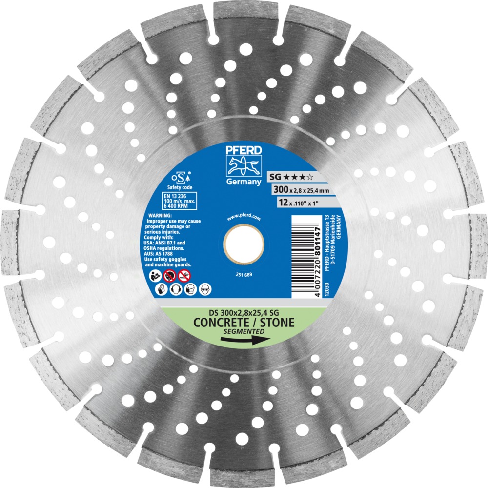Diamantwerkzeuge für die Bauindustrie DS 300 x 2,8 x 25,4 SG