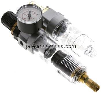 Mini-Wartungseinheit, 2-tlg., G 1/8", 0,5 - 10 bar