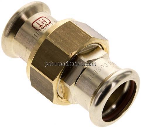 Pressfitting, Verschraubung flachd., 22mm innen, Kupfer / Kupferlegierung